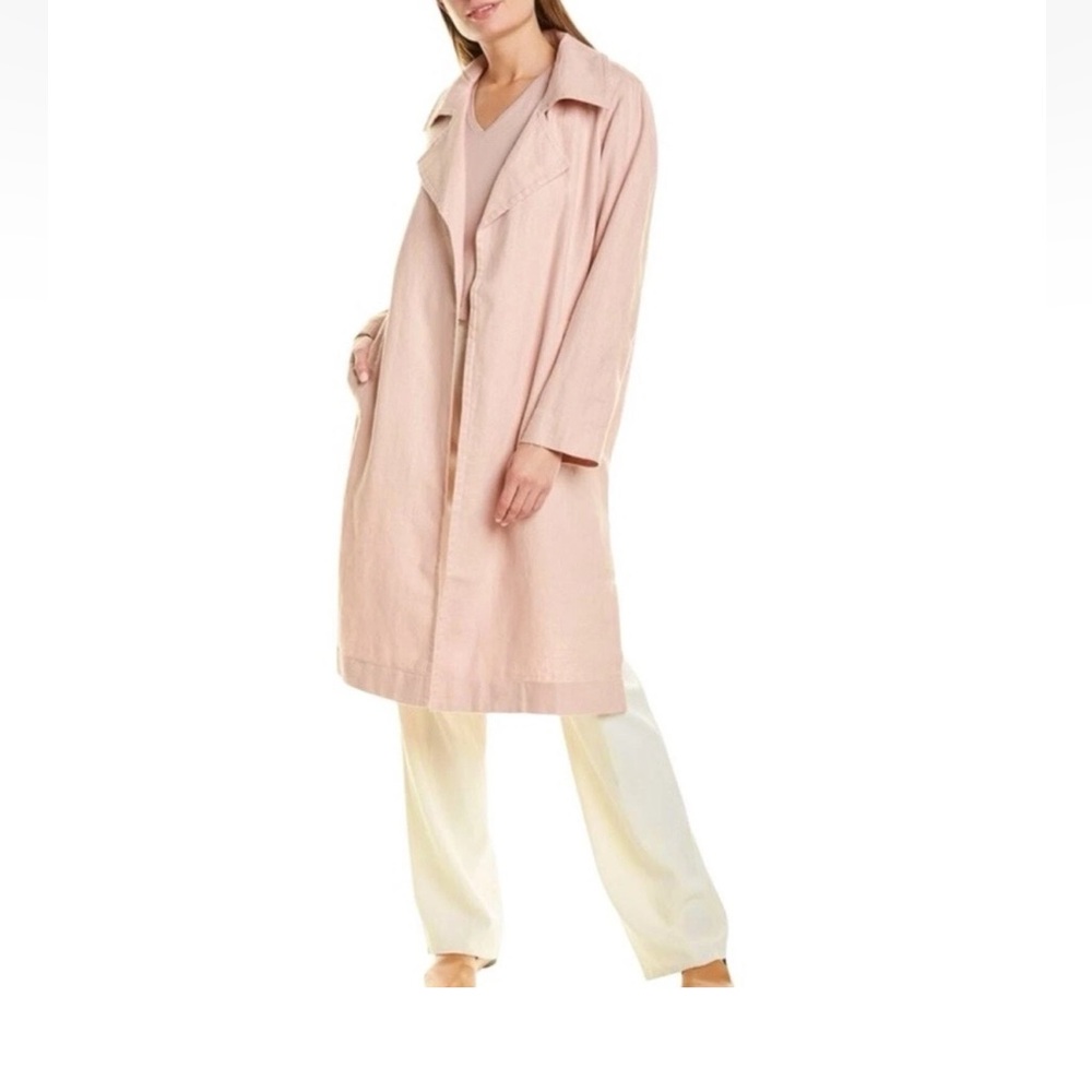 Eileen Fisher Blush pink organic cotton trench coat